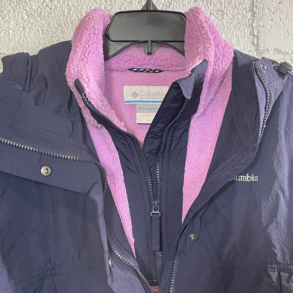 Columbia Women's Laurelwoods II Interchange Hooded Jacket navy/purple Medium - Picture 8 of 12